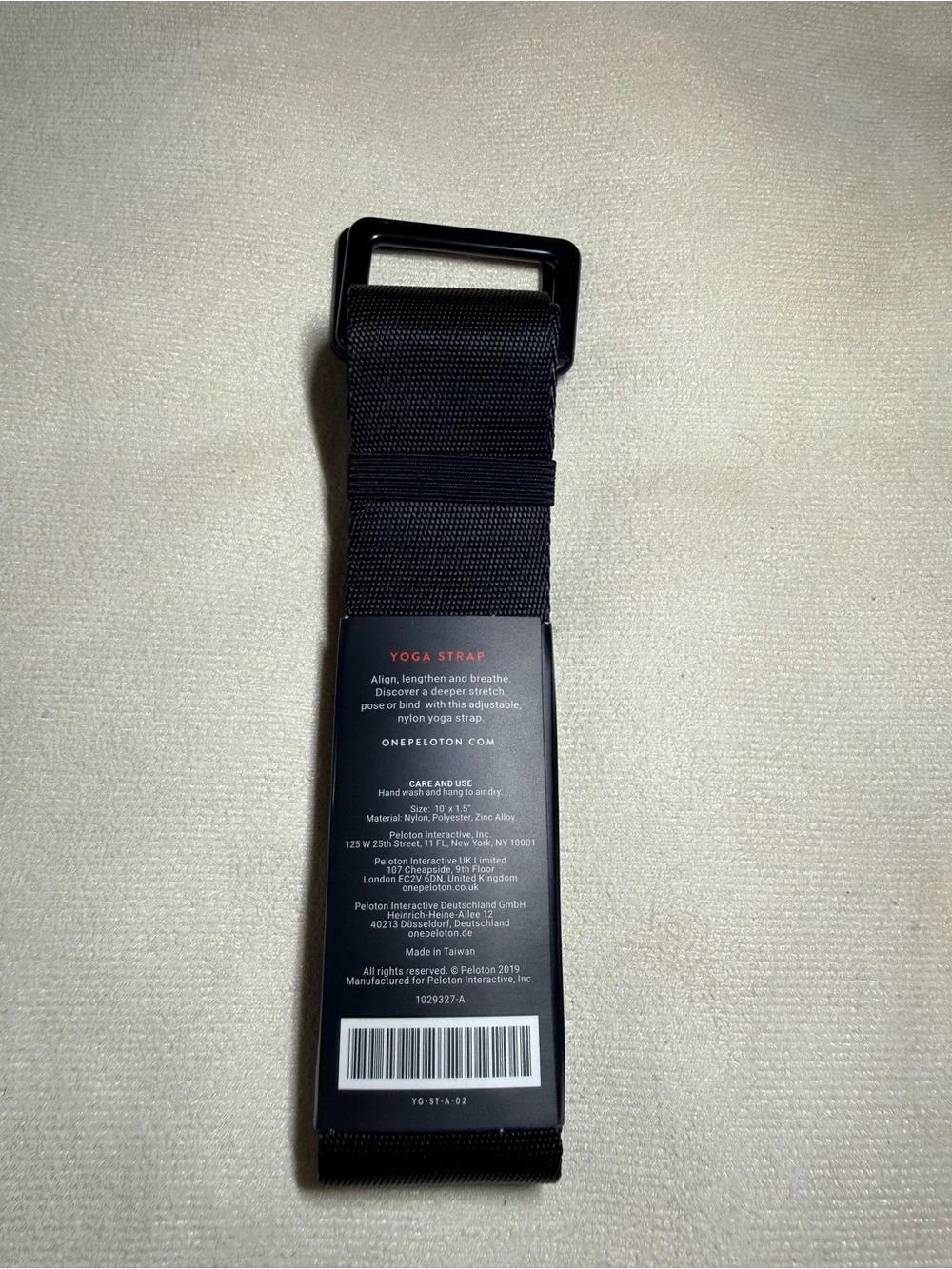 Peloton Black Yoga Strap, New , 6 ft